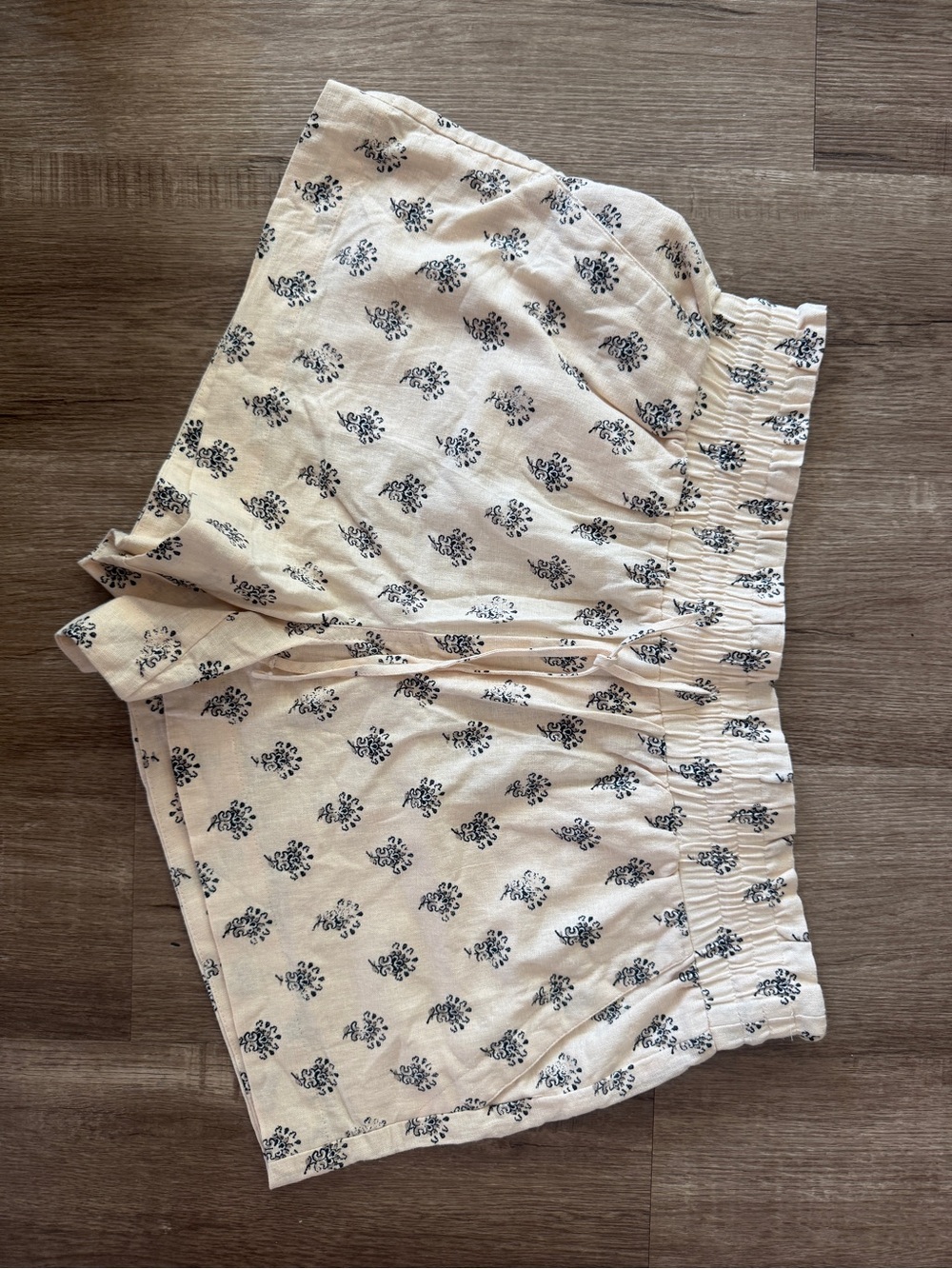 Linen Blend Patterned Shorts